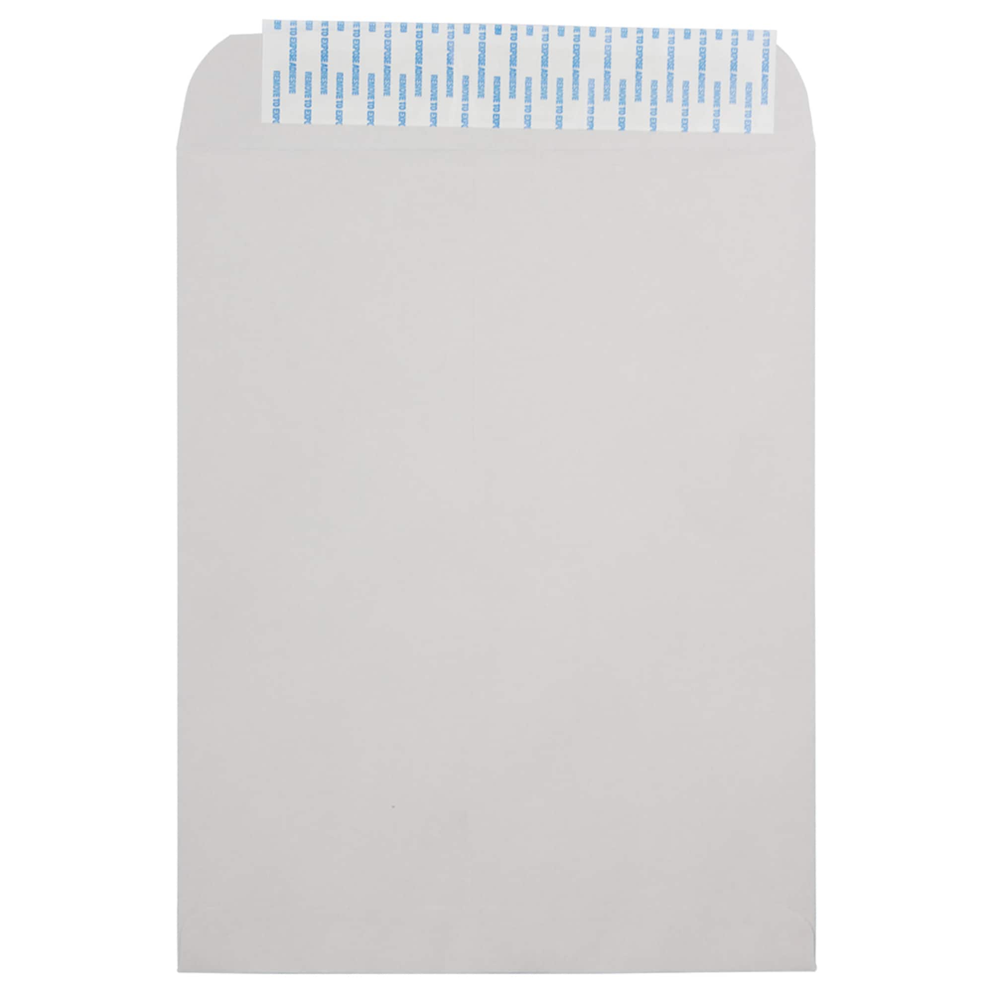 JAM Paper 12" x 15" Light Gray Kraft Open End Recycled Envelopes with Peel & Seal Closure